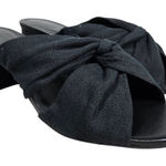 Rebecca Allen The Twist Slide Sandal in Black Linen 8 NIB Photo 0