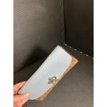 Coach Flap Clutch In Signature Canvas Tea Rose Wallet Bag Blue Brown C Logo Photo 2