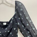 Wilfred Emmylou Mini Dress Puff Sleeve Forget Me Not Floral Black Size 4 Photo 8