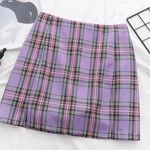 SheIn Purple Plaid Skirt Photo 0