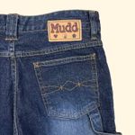 Mudd Y2K 2000’s Faded Dark Wash Utility High Rise Wide Straight Leg Crop Jeans Photo 5