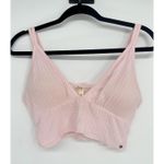 Lucky Brand Pink Wireless Bra Bralette Padded Pullover Lace Size Medium Photo 0