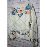 L.L.Bean Vintage 90s floral linen cotton cottagecore pullover sweater Medium. Photo 3