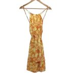 Collective Concepts Womens Floral Smocked Waist Halter Dress Yellow Medium NWOT Photo 2