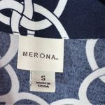 Merona  Geometric Links Collared Tie Waist Shirt Dress Blue White Small Photo 8