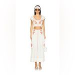 Free People Wild At Heart White Blouse with Red Embroidery Est. Size Medium EUC Photo 2