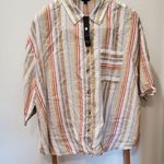 Unique spectrum  Tan Striped Long Sleeve Button Up 3X Photo 3
