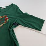 Quacker Factory Green Rhinestone Embroidery Baking Life Sweeter Knit Top Size 1X Photo 8
