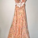 Mac Duggal NWOT  Pink Ruffle Tiered Floral Cut Out Chiffon  Dress Size 2 /XS Photo 5