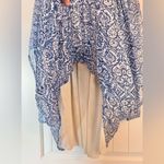MNG SUIT Blouse Sz 8 Blue White Flowy Bell Dolman Sleeve Floral Tunic Dress Photo 3
