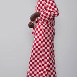 New York & Company Red and White Checkered Blouse Size XL Photo 3