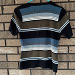 Kathy Ireland Vintage Striped Ribbed Button Front Top – Size Small Made in USA Photo 2