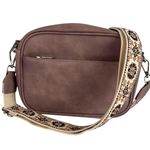 CLUCI PU Leather Crossbody Bag Mauve with Wide Boho Strap – Vegan Leather NWOT Pink Photo 0