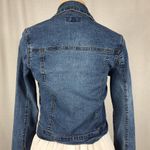 Djeans Size 7/8 Fitted Bedazzled Jean Jacket With Pockets,Buttons. Preloved Blue Photo 3
