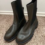 ZARA  Chelsea brown leather ankle boots lug sole NWT Photo 5