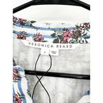 Veronica Beard  Eunice Floral Puff Sleeve Cotton Shirt Dress Multi Striped 8 Photo 3