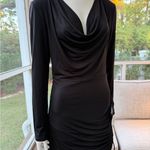 Lulu’s Black Draped Long Sleeve Dress Photo 1