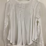 Free People  White Long Sleeve Blouse with Tie Front Photo 2