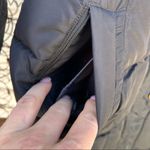 Lands' End Black Shimmer Down Parka with faux fur trim hood SMALL Photo 6