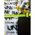 WHY Dress Rare Graffiti Print Jacket White Yellow Black Pockets 2 Buttons, Large Photo 7