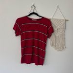 Reformation Jeans Red Striped Crewneck T-Shirt Photo 0