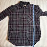Aritzia  TNA boyfriend Flannel Dark Gray Plaid Button Down Shirt Women's Size S Photo 9