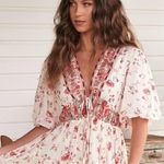 Free People Lysette Maxi Dress in Tea Combo Medium Bohemian Gypsy Indian Cotton Photo 9
