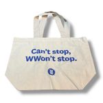 Weight Watchers WW Can't Stop WWon't Stop Canvas Tote Rare Natural 18"W Photo 1