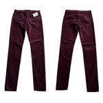 AG Adriano Goldschmied Velvet Farrah Skinny Jeans Wine Burgundy Size 27 NWT Photo 10
