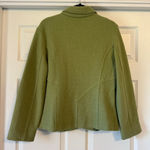 Women’s 100% Wool Tribal Blazer Jacket, Size 8, Green Boiled Felted Wool Photo 1