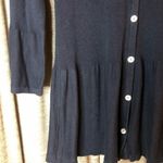 J.Jill Blue Ruffle Bottom Ribbed Three Quarter Sleeve Silk Blend Cardigan Medium Photo 4