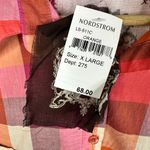 Jak Womens size XL Plaid Cotton Folklore 3/4 Sleeve Button Top Blouse NEW Pink Photo 5