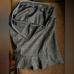 Geoffrey Beene  Black/Gray Blue Stripes Fit And Flare at Bottom Midi Skir… Photo 9