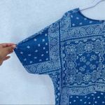 Cortefiel Denim Paisley Bandana Print Dress Blue Size 8 Photo 8