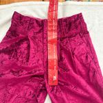 Free People Pink Velvet Trousers with Paper Bag Waist Photo 4