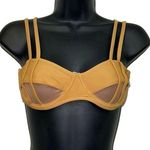 Pretty Little Thing NWT Mocha Underwired Mesh Cutout Bikini Top Photo 0