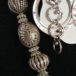 Unique Boho Tribal Silver Bead Necklace Large Silver Earrings Set Photo 2