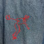 AMRAV authentic jeanswear bowling embroidered L novelty cotton button up shirt Blue Size L Photo 9