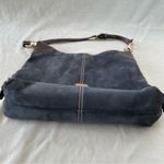 Dooney & Bourke Suede Leather Dusty Blue Navy Hobo Shoulder Bag Photo 4