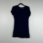 Lulus Buenos Aires Fringe Trim Shift Dress Blue Sz M Photo 2