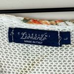 Collezioni Leonardo Sweater Womens‎ Large Ivory Floral Knit Dolman Sleeve Boho Photo 4