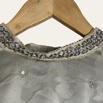 Rina diMontella Vintage Gray Floral Silk Long Sleeve Midi Dress Size Medium Photo 2