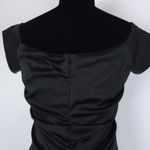 Betsy and Adam Black Satin Cocktail Dress Photo 5