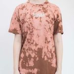 Pleasures Brown Tan Tie Dye Trip Destination Graphic Crewneck Short Sleeve Tee Photo 1