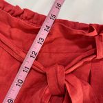 Anthropologie A Loves A Paperbag Shorts High Rise Red Floral Print Belted- 4 Photo 2