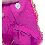 Paper Straw Colorful Crossbody bag, Pink, Orange, Tan. Snap button closure. Pink Photo 6