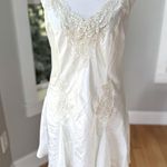 Victoria's Secret Vintage Victoria’s Secret Ivory Cream Sequin Lace Trim Flounce Mini Slip Dress M Photo 0