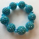 Blue Beaded Stretch Bracelet Retro Disco Trendy Photo 3