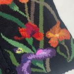 Everything Alpaca size medium Black floral cardigan wool Women's Black Sweater Photo 9