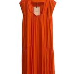La Ligne NEW NWT  Vanessa 100% Silk Midi Dress Tangerine Orange Photo 6